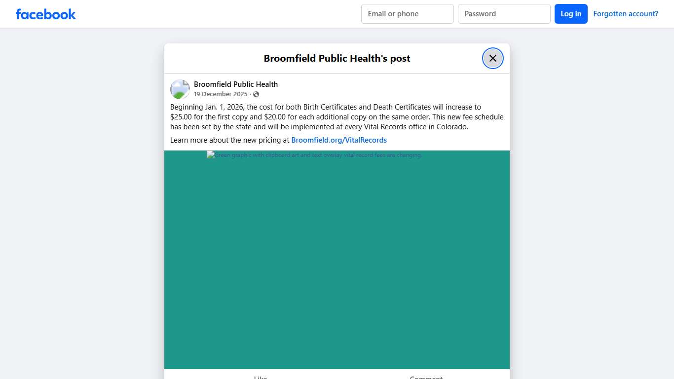 Beginning Jan. 1, 2026, the... - Broomfield Public Health Facebook